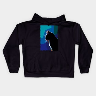 Black Cat Wpap Art Kids Hoodie